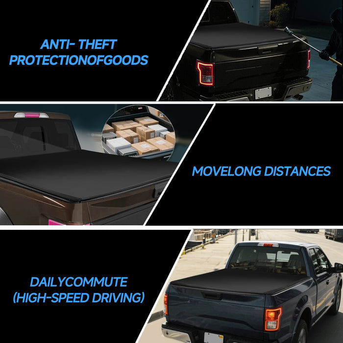 Seguler 8FT Soft Roll Up Tonneau Cover Bed for 1999-2016 Ford F250 F350 Super Duty