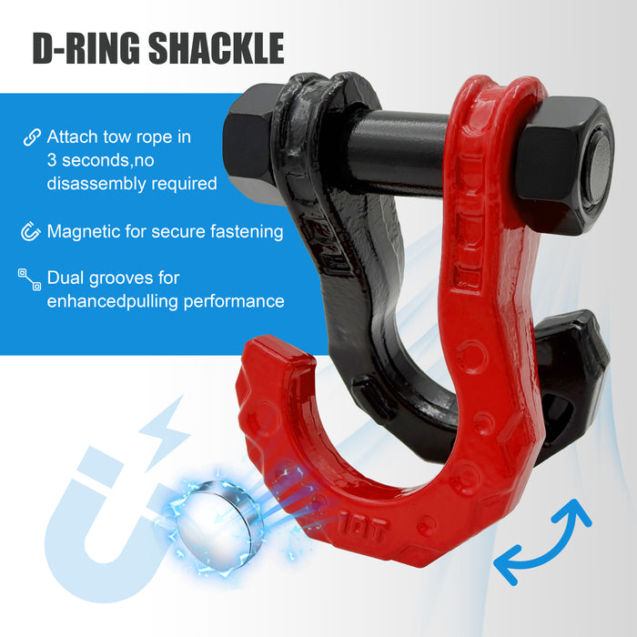 Seguler 2" Receiver Ball Mount with Lock  Includes 3/4" Shackle Rated 50,600 lbs Ultimate Strength for Heavy Duty Trucks