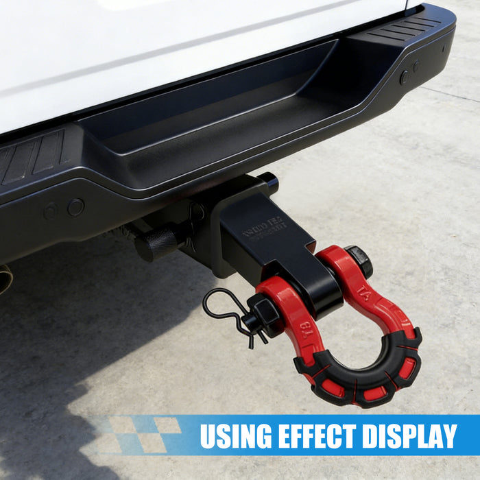 Seguler Heavy Duty 2" Receiver Shackle Hitch with 3/4" D-Ring 5/8" Lock Pin 70,000 lbs Break Strength