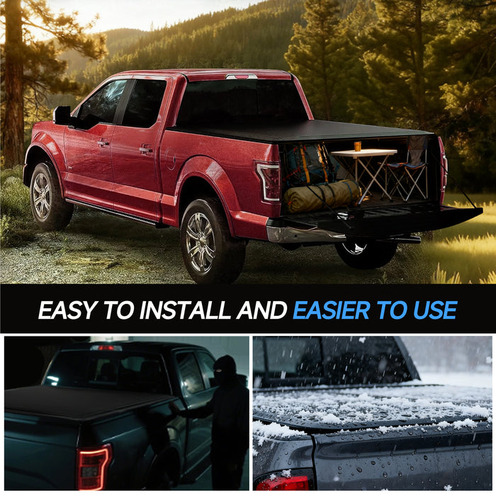 Seguler 6.5FT Soft Roll Up Tonneau Cover Bed for 2007-2013 Chevy Silverado Sierra