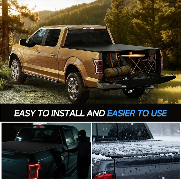 Seguler 6.5FT Soft Roll Up Tonneau Cover Bed for 2014-2018 Chevy Silverado Sierra