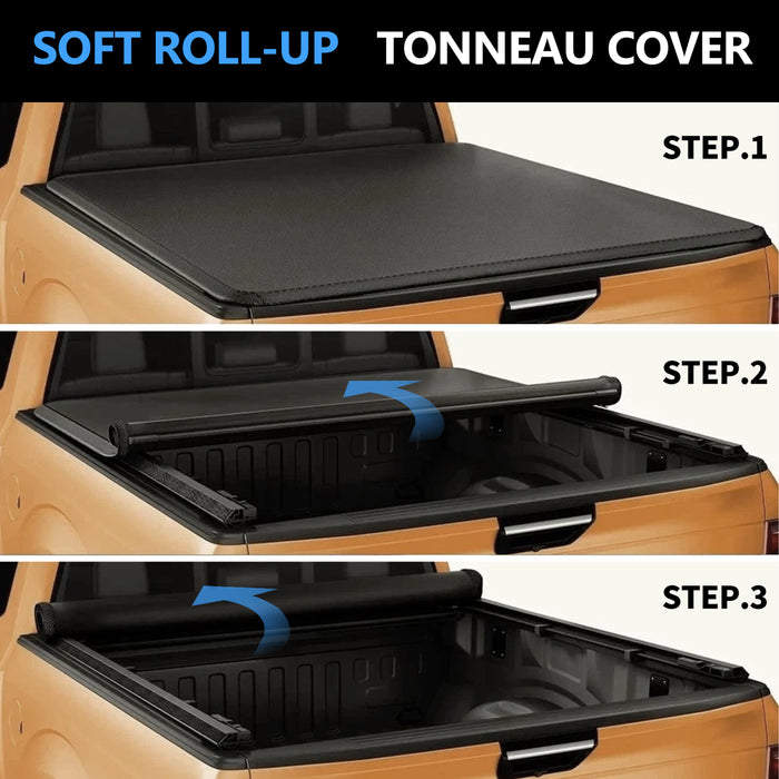 Seguler 6.4FT Soft Top Roll-up Tonneau Cover Truck Bed for 2003-2024 Dodge Ram