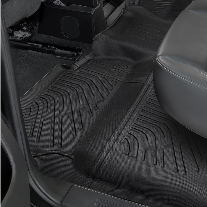 Seguler All-Weather TPE Floor Mats for Silverado Sierra 2014-2018 1500 & 2015-2019 2500HD 3500HD Crew Cab