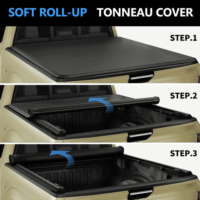 Seguler 6.4FT Soft Roll-Up Tonneau Cove Bed for 2019-2025 Dodge Ram 1500 New Body