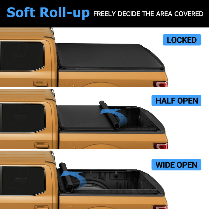 Seguler 5.5FT Soft Roll Up Tonneau Cover Truck Bed for 2004-2014 Ford F150