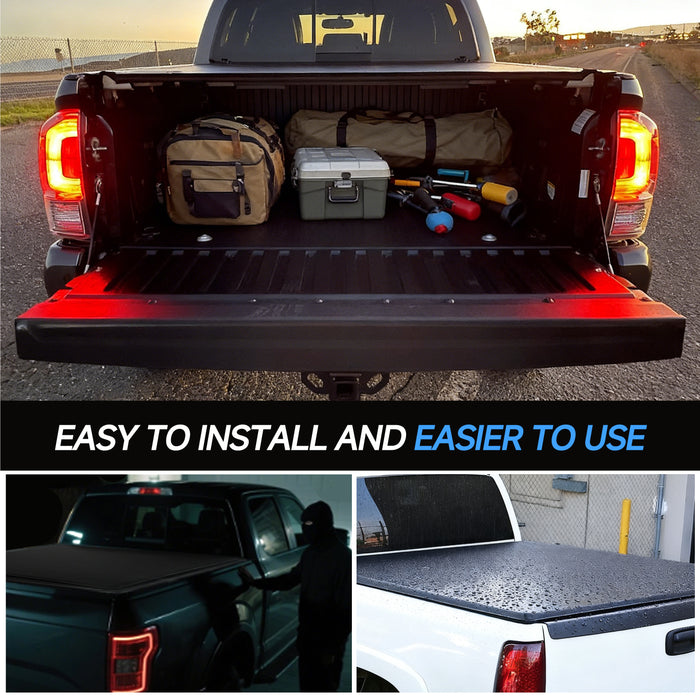 Seguler 8FT Soft Roll Up Tonneau Cover Bed for 2014-2025 Chevy Silverado Sierra