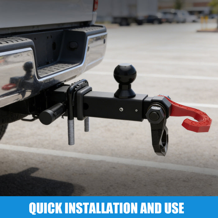 Seguler 2" Receiver Ball Mount with Lock  Includes 3/4" Shackle Rated 50,600 lbs Ultimate Strength for Heavy Duty Trucks