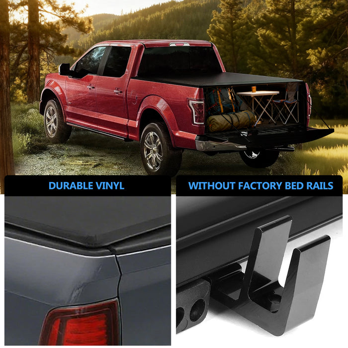 Seguler 8FT Soft Top Roll-up Tonneau Cover Truck Bed for 2003-2023 Dodge Ram