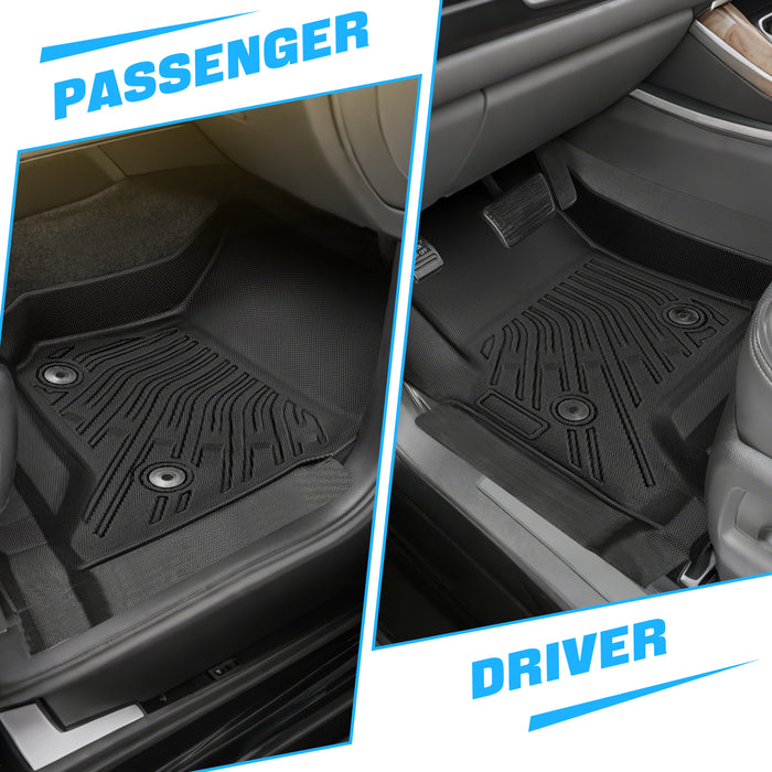 Seguler All-Weather TPE Floor Mats for Silverado Sierra 2014-2018 1500 & 2015-2019 2500HD 3500HD Crew Cab
