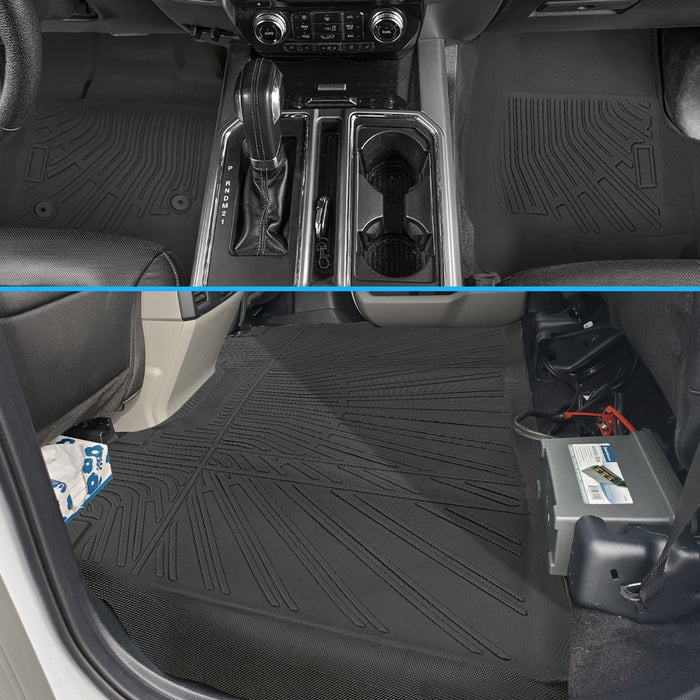 Seguler All-Weather TPE Floor Mats 2015-2025 Ford F150 / F-150 Lightning SuperCrew Cab Without Seat Storage