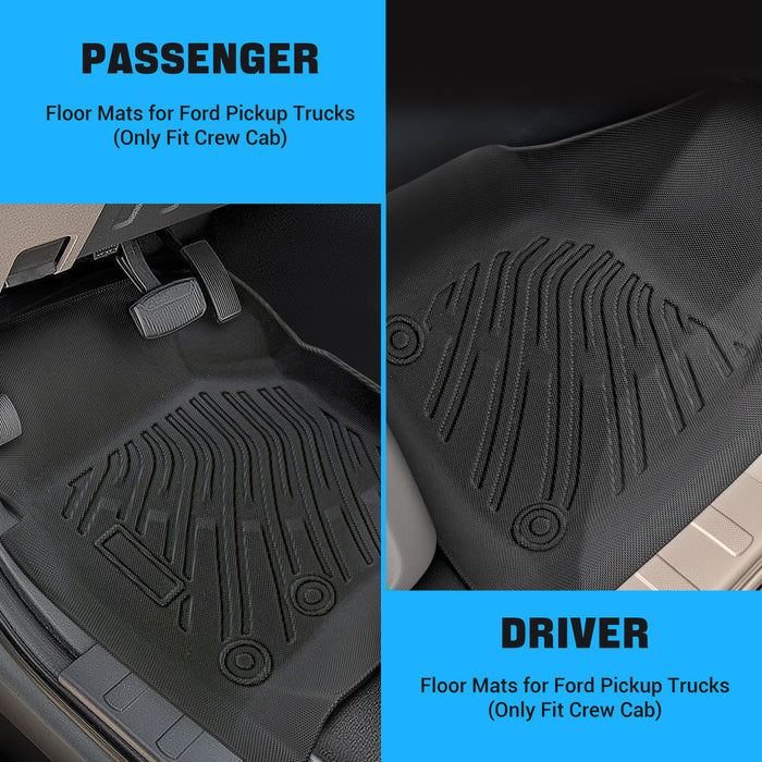 Seguler All-Weather TPE Floor Mats for 2008-2010 Ford F250 F350 Super CrewCab