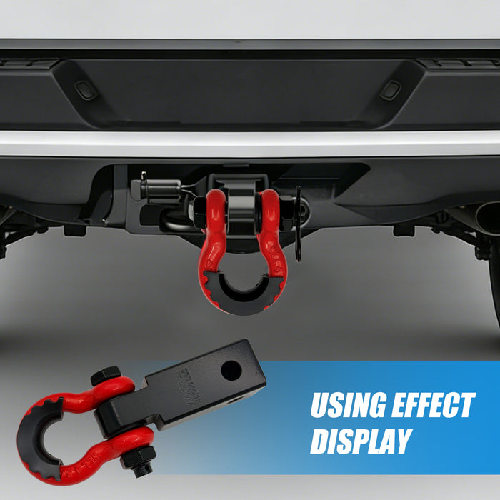Seguler Off-Road Recovery Shackle Hitch for 2" Receiver  3/4" D-Ring with 5/8" Lock Pin 38,500 lbs Break Strength
