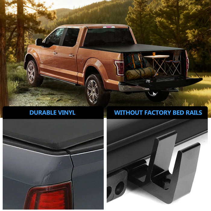 Seguler 6.4FT Soft Roll-Up Tonneau Cove Bed for 2019-2025 Dodge Ram 1500 New Body