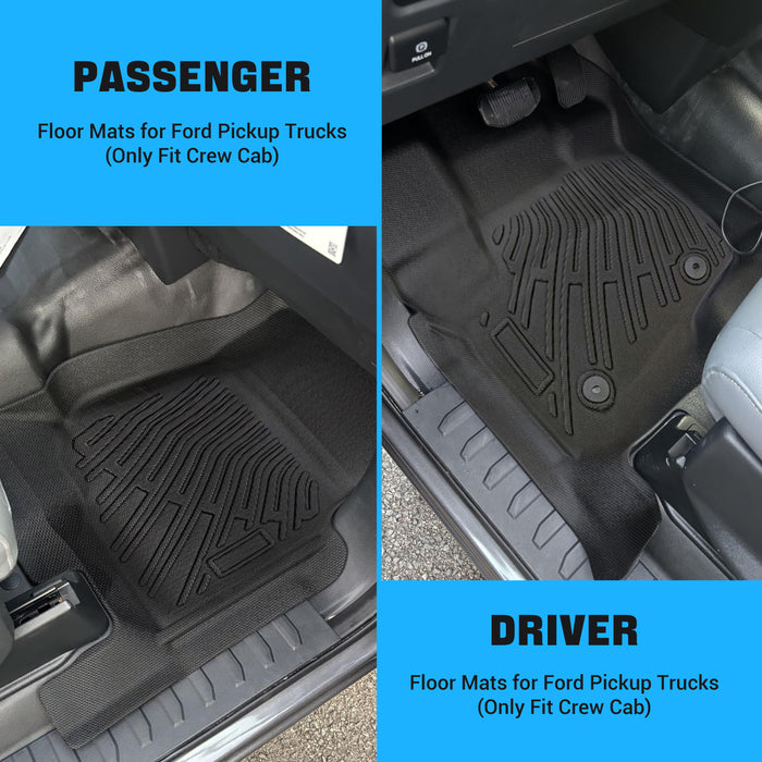 Seguler All-Weather TPE Floor Mats for 2012-2016 Ford F250 F350 F450 SuperCrew Cab
