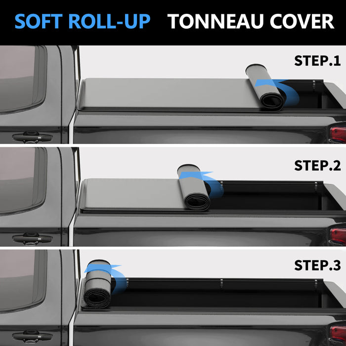 Seguler 6.9FT Soft Roll Up Tonneau Cover Bed for 2020-2025 Chevy Silverado Sierra
