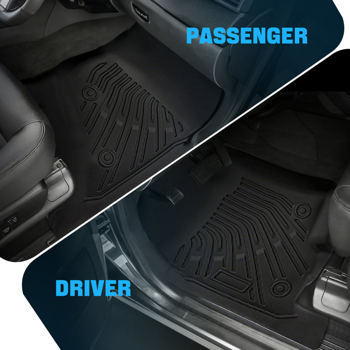 Seguler All-Weather TPE Floor Mats for Silverado Sierra 2007-2013 1500 & 2007-2014 2500HD 3500HD Crew Cab