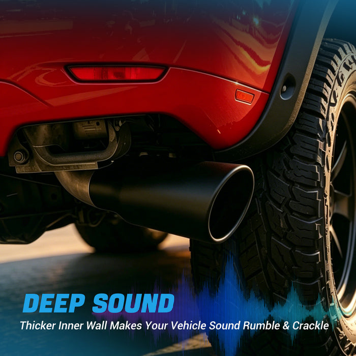 Seguler Diesel Exhaust Tip 5" Inlet 7" Outlet 15" Long Black Stainless Steel Bolt On