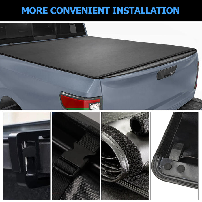 Seguler 8FT Soft Roll Up Tonneau Cover Bed for 2014-2025 Chevy Silverado Sierra