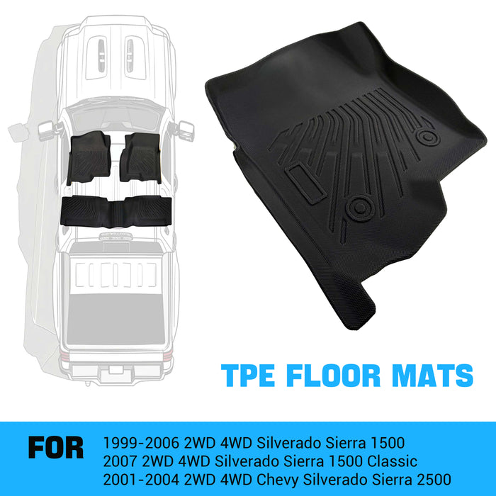 Seguler All-Weather TPE Floor Mats 1999-2006 Silverado/Sierra 1500 2500 Extend Cab