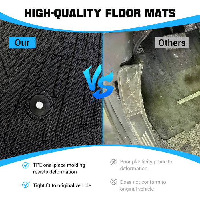Seguler All-Weather TPE Floor Mats 2019-2025 Silverado Sierra 1500 New Double Cab