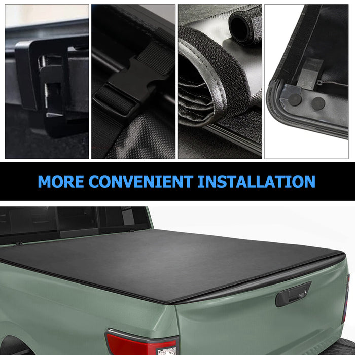 Seguler 6.9FT Soft Roll Up Tonneau Cover Bed for 2020-2025 Chevy Silverado Sierra
