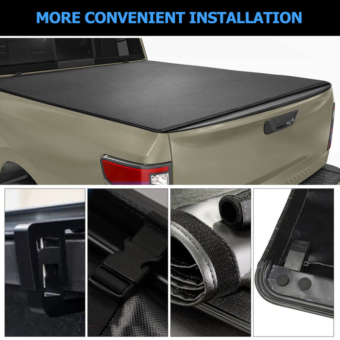 Seguler 8FT Soft Roll Up Tonneau Cover Bed for 2007-2013 Chevy Silverado Sierra
