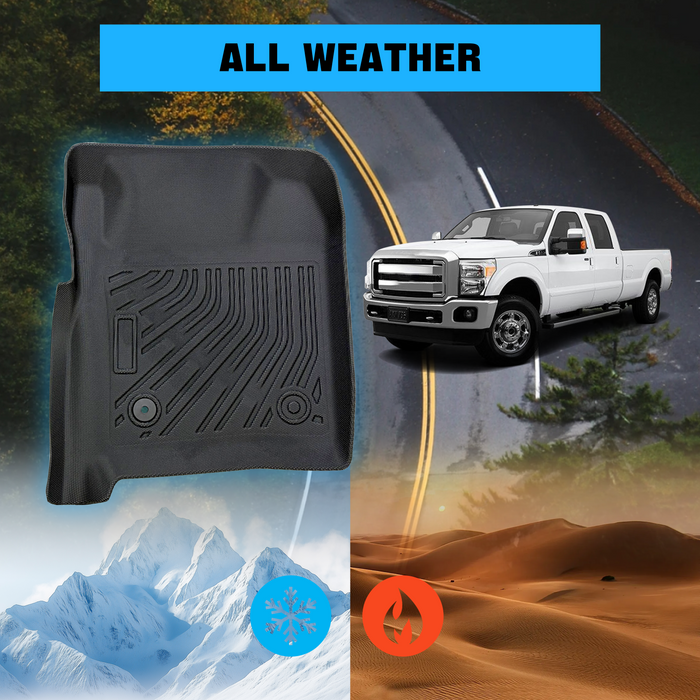 Seguler All-Weather TPE Floor Mats for 1999-2007 Ford F250 F350 F450 SuperCrew Cab