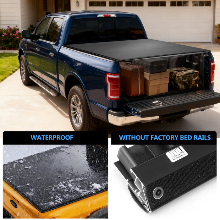 Seguler 6.5FT Soft Roll Up Tonneau Cover Truck Bed for 2004-2014 Ford F150