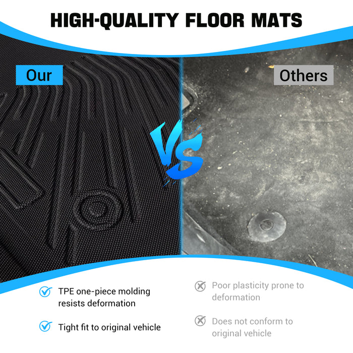 Seguler All-Weather TPE Floor Mats for 2012-2016 Ford F250 F350 F450 SuperCrew Cab