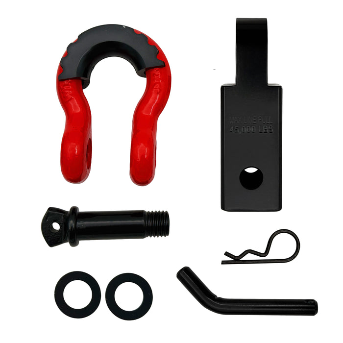 Seguler Heavy Duty Shackle Trailer Hitch for 2" Receiver 3/4" D-Ring Shackle with 5/8" Hitch Pin 38,500 lbs Break Strength