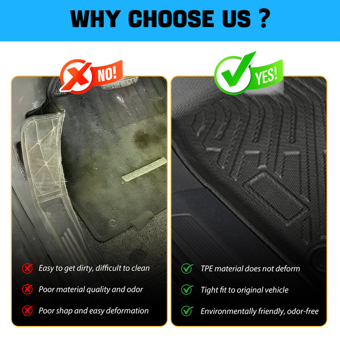 Seguler All-Weather TPE Floor Mats for 2010-2014 Ford F150 SuperCrew Cab