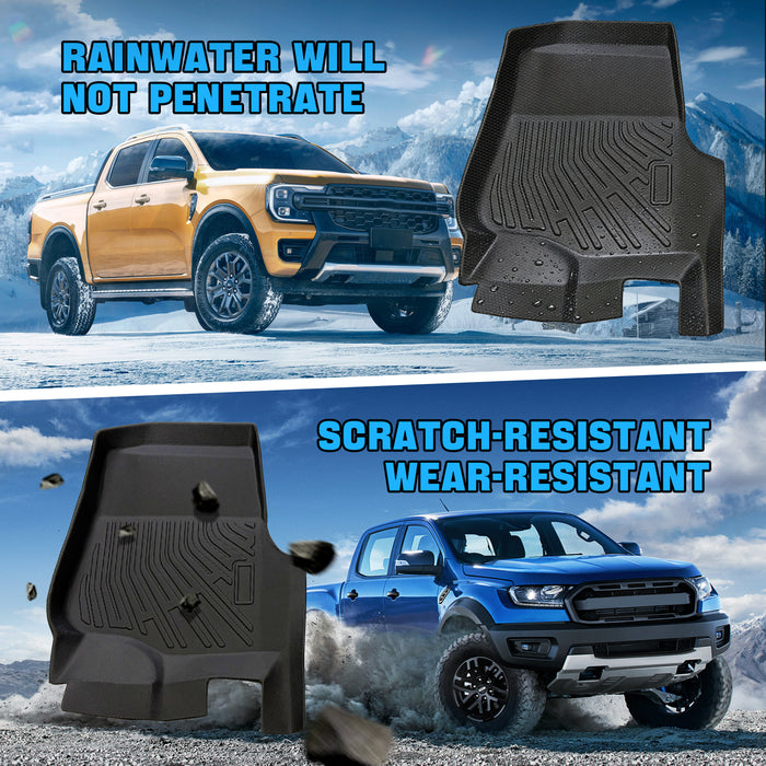 Seguler All-Weather TPE Floor Mats 2015-2025 Ford F150 / F-150 Lightning SuperCrew Cab With Seat Storage